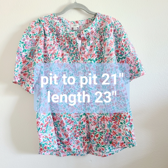 NWT J.Crew Factory Floral Linen Blend Top - Picture 10 of 10